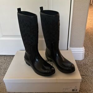 COACH Rainboots (ONLY WORN ONCE)